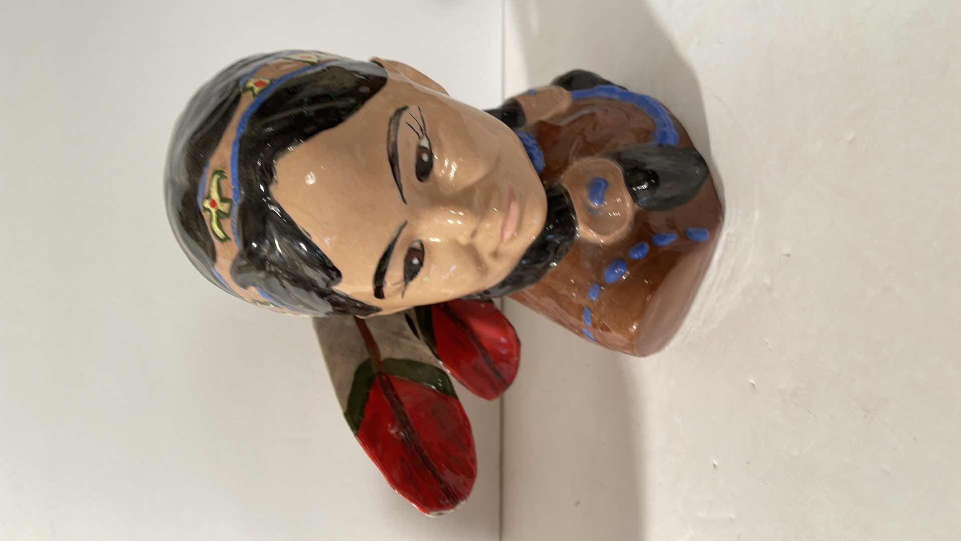 Photo 1 of NATIVE AMERICAN VINTAGE GLAZED POTTERY FATHER / DAUGHTER