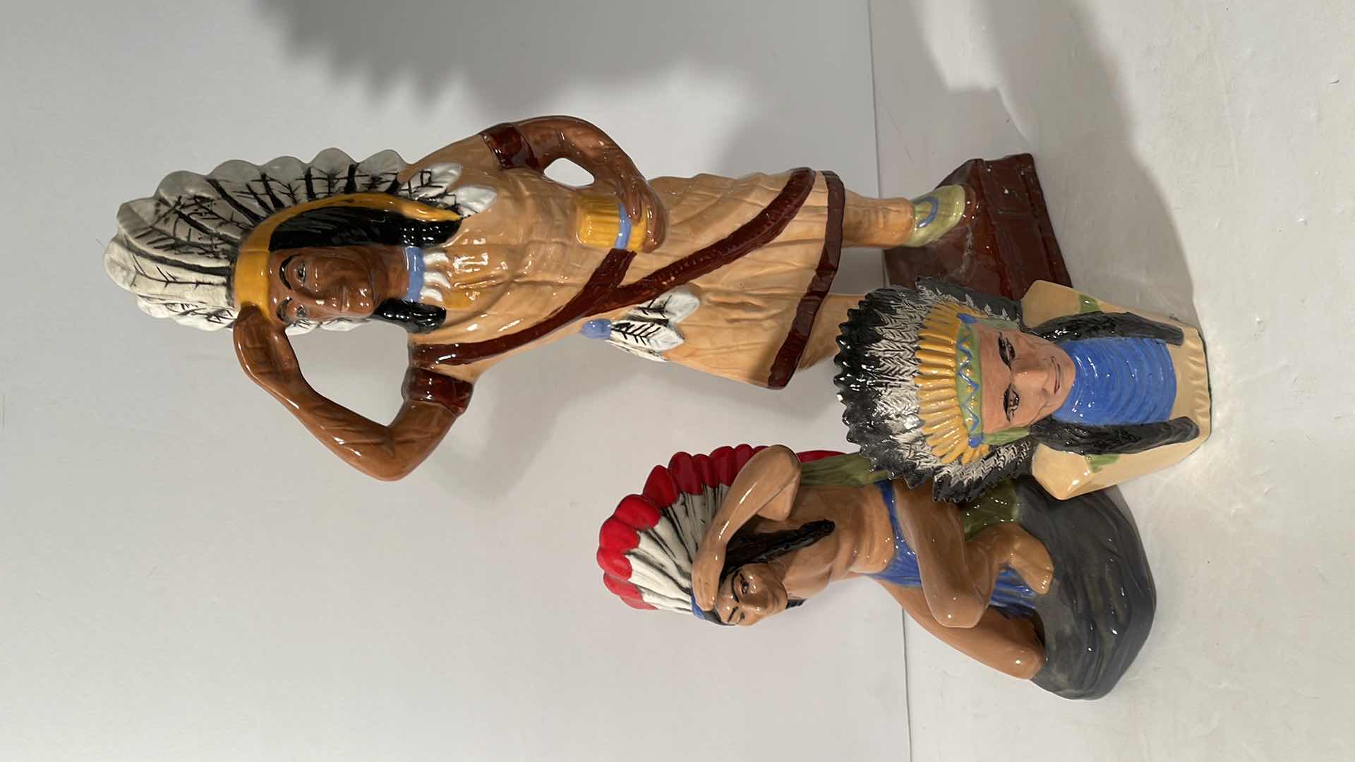 Photo 1 of VINTAGE GLAZED, INDIAN STATUES, ONTO THE FIELD - TALLEST H-17'