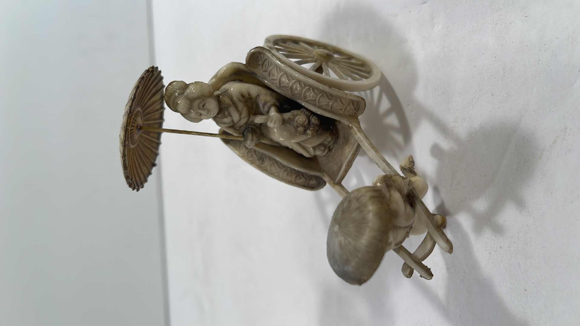 Photo 1 of Vintage Japanese Man Pulling Geisha in Rickshaw Detailed Celluloid Figurine  and other Asian inspired items