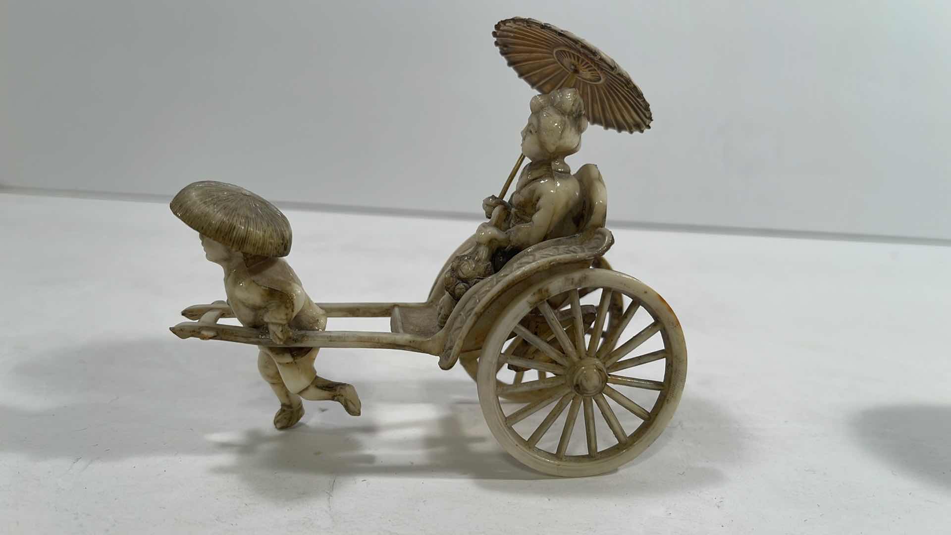 Photo 1 of Vintage Japanese Man Pulling Geisha in Rickshaw Detailed Celluloid Figurine  and other Asian inspired items