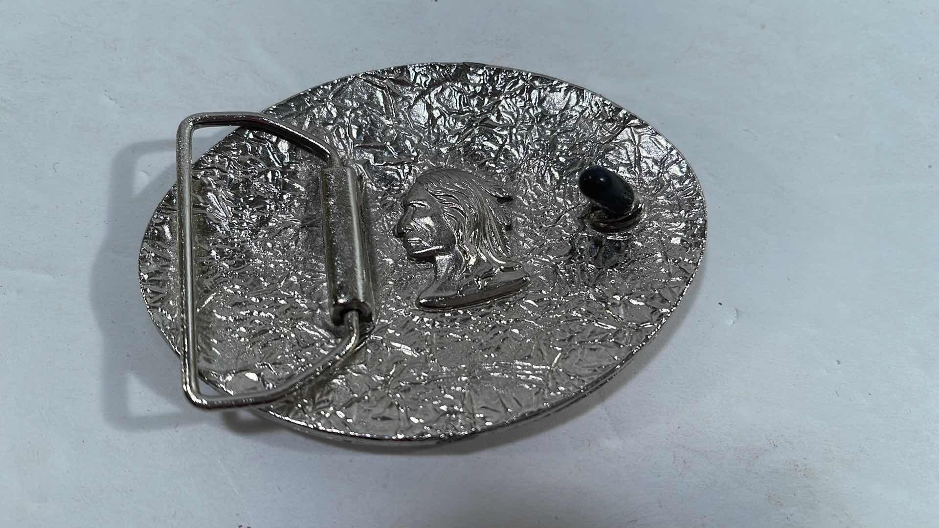 Photo 1 of NATIVE AMERICAN TURQUOISE INLAY BELT BUCKLE