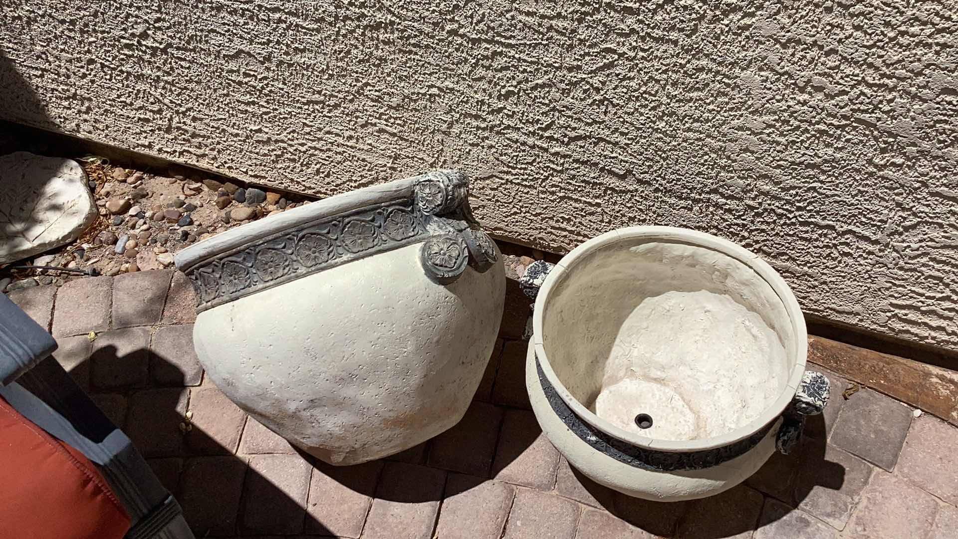 Photo 1 of FIBERGLASS PLANTERS - SET OF 2 - LARGEST IS 18 “ ACROSS OPENING