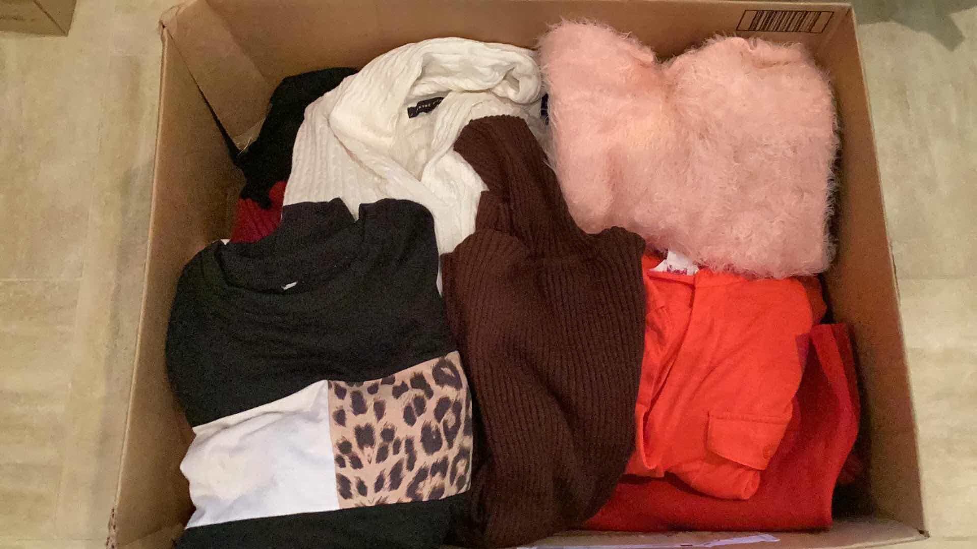 Photo 1 of LARGE LOT TOPS & SWEATERS- S & M - WHOLE BOX