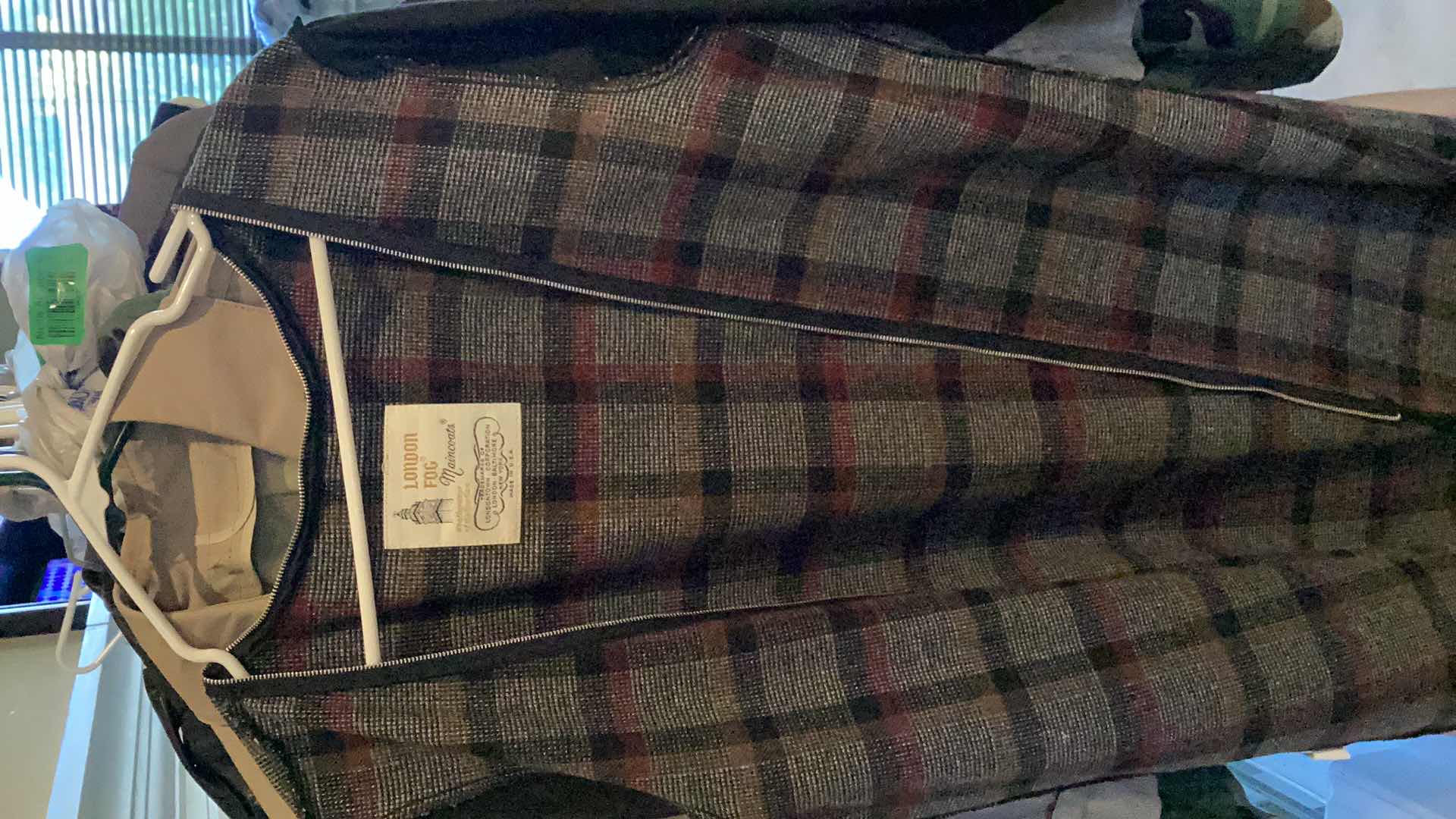 Photo 1 of WOMENS FAUX LEATHER JACKEY SIZE L & LONDON FOG RAINCOAT WITH LINER SIZE 4P