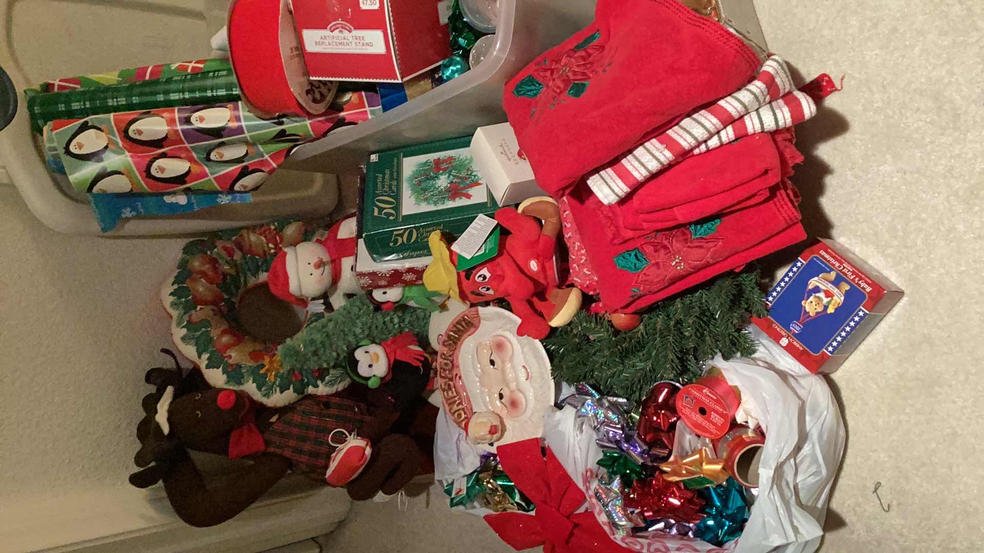 Photo 1 of CHRISTMAS DECOR , WRAPPING PAPER & MORE BIN NOT INCLUDED