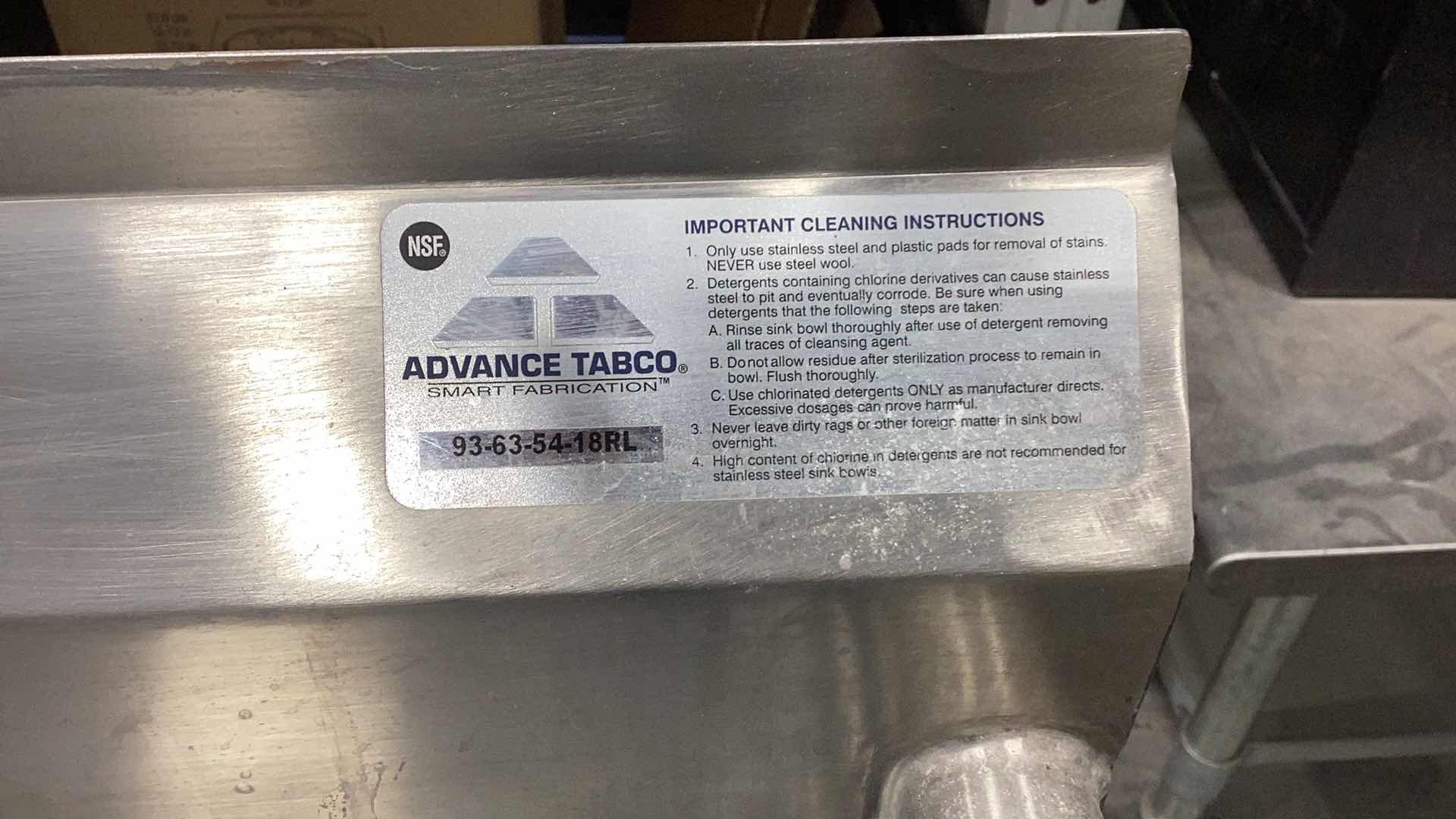 Photo 5 of STAINLESS STEEL LARGE THREE SINK WASHING STATION 96" X 32" H 42” 