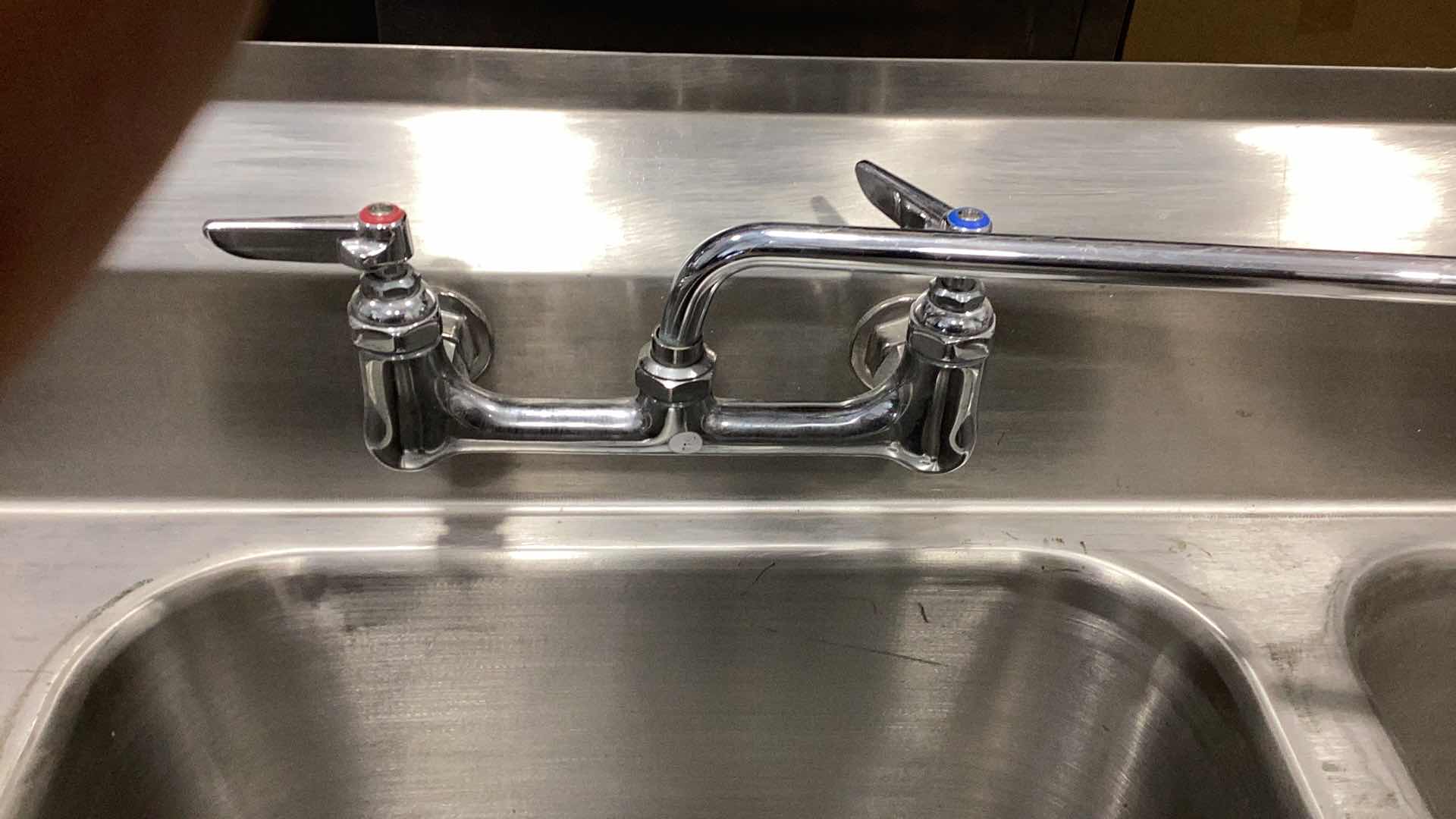 Photo 4 of STAINLESS STEEL LARGE THREE SINK WASHING STATION 96" X 32" H 42” 