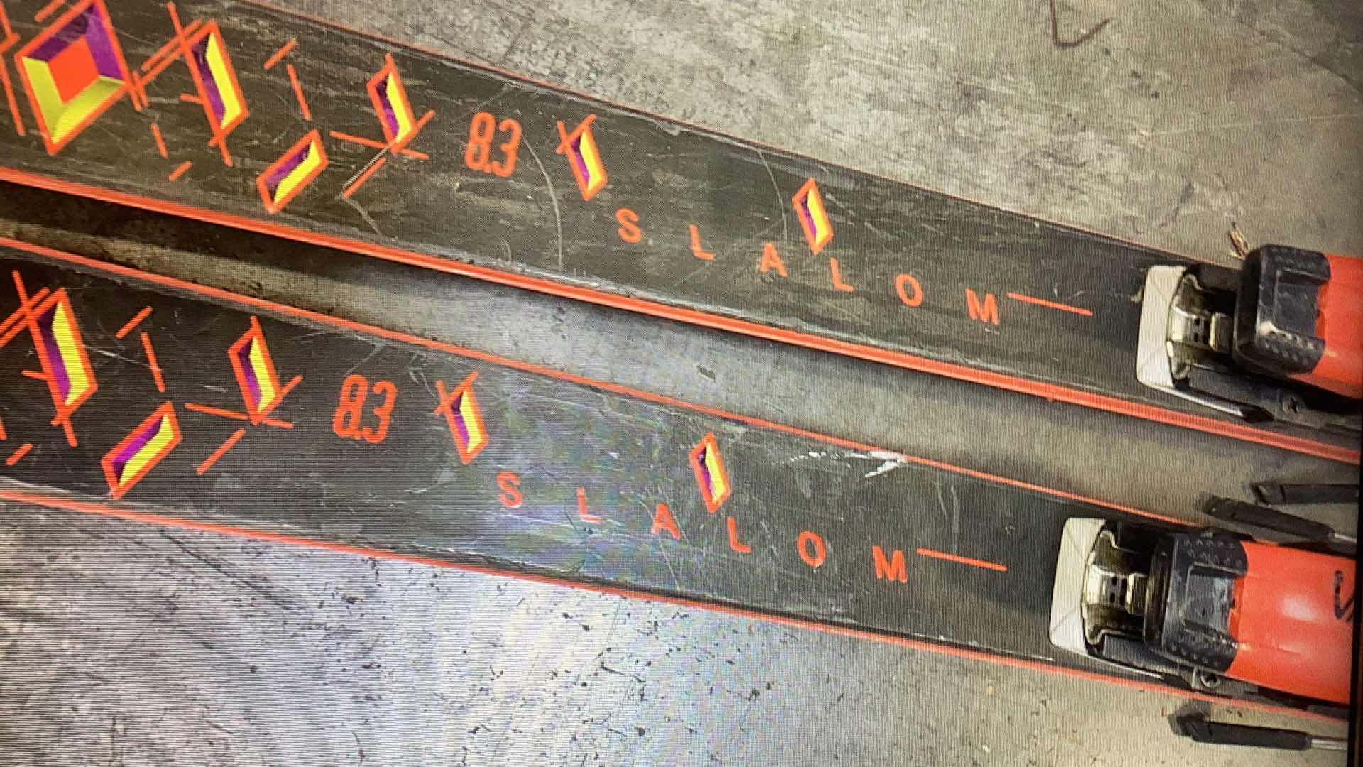 Photo 1 of K2 COMPOSITE 8.3 SLALOM SKIS AND SALOMAN 977 BINDINGS