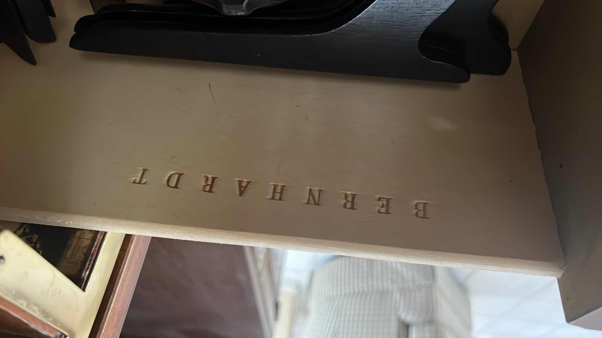 Photo 1 of VINTAGE “BERNHARDT” MAHOGANY ENTERTAINMENT CENTER BOOKCASE W GOLD HARDWARE (2PCS) 74” x 18” H80”