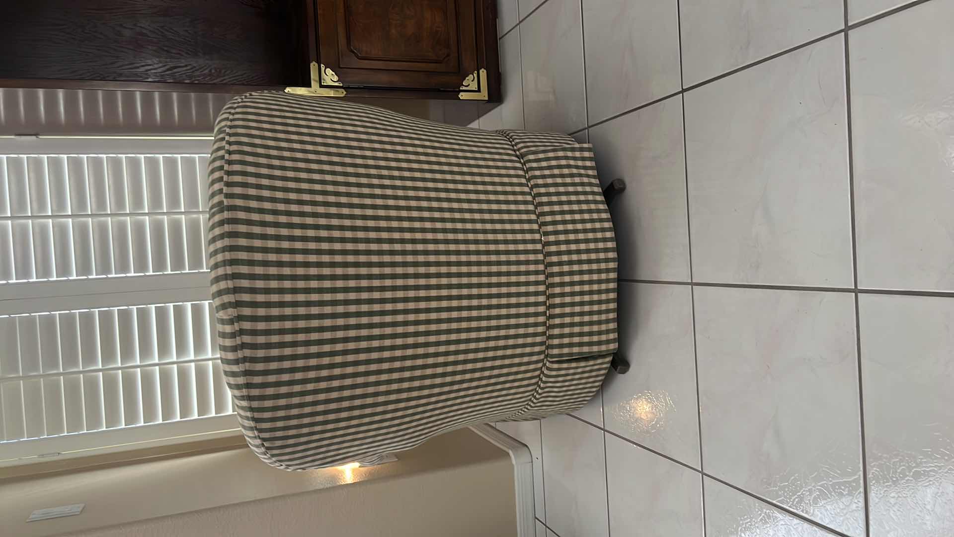 Photo 1 of SWIVEL ROCKER ARM CHAIR W GREEN/BEIGE UPHOLSTERY