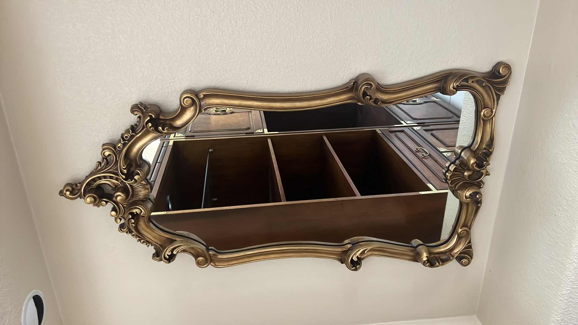 Photo 1 of VINTAGE ORNATE GOLD FRAMED WALL MIRROR  23” x 47”