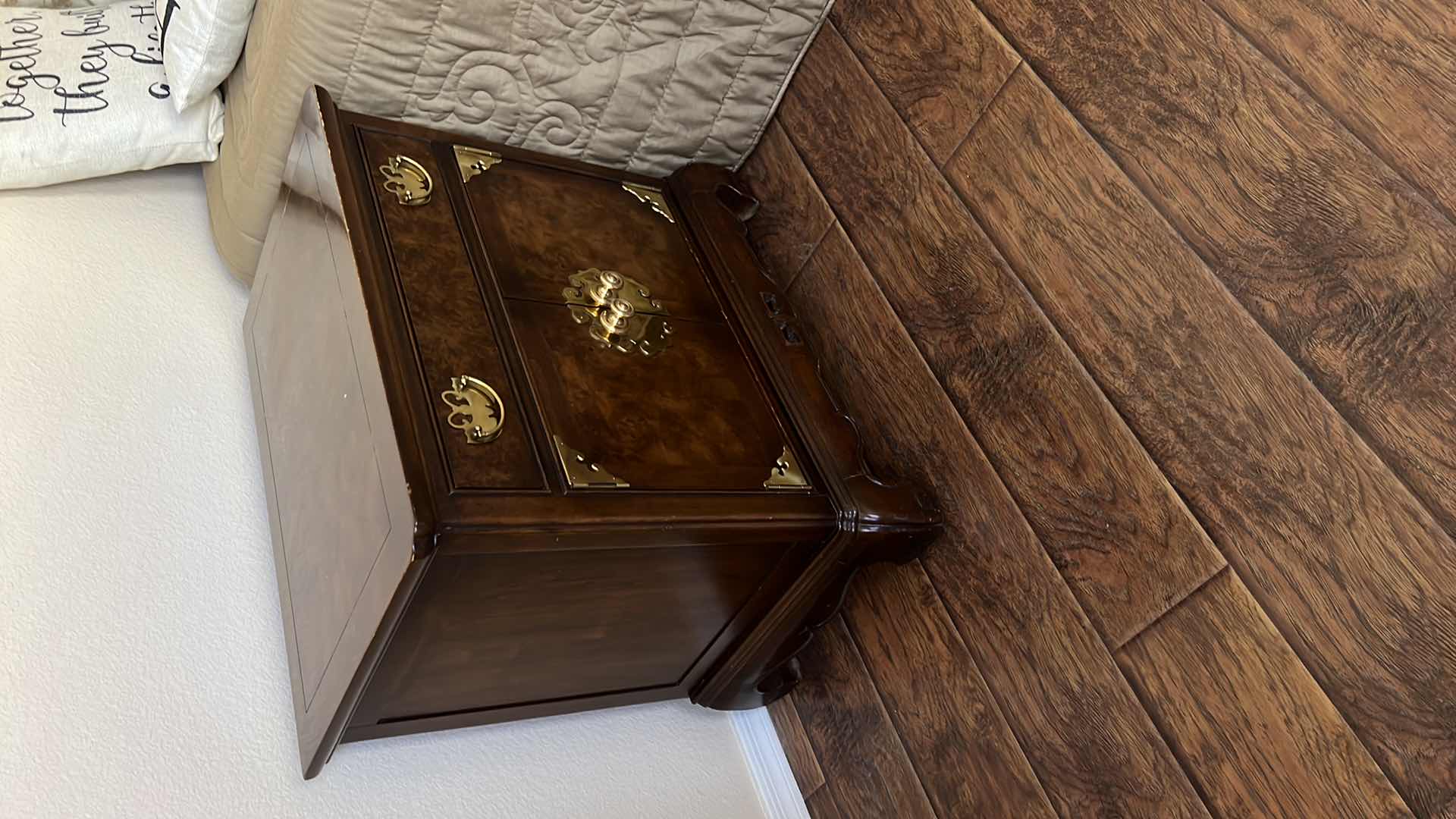 Photo 1 of VINTAGE HERITAGE MAHOGANY NIGHTSTAND W GOLD HARDWARE   27” x 17” H26”