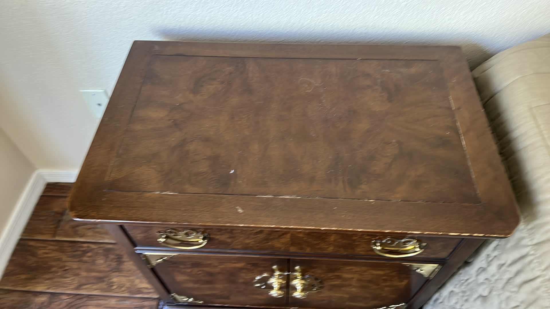 Photo 1 of VINTAGE HERITAGE MAHOGANY NIGHTSTAND W GOLD HARDWARE   27” x 17” H26”