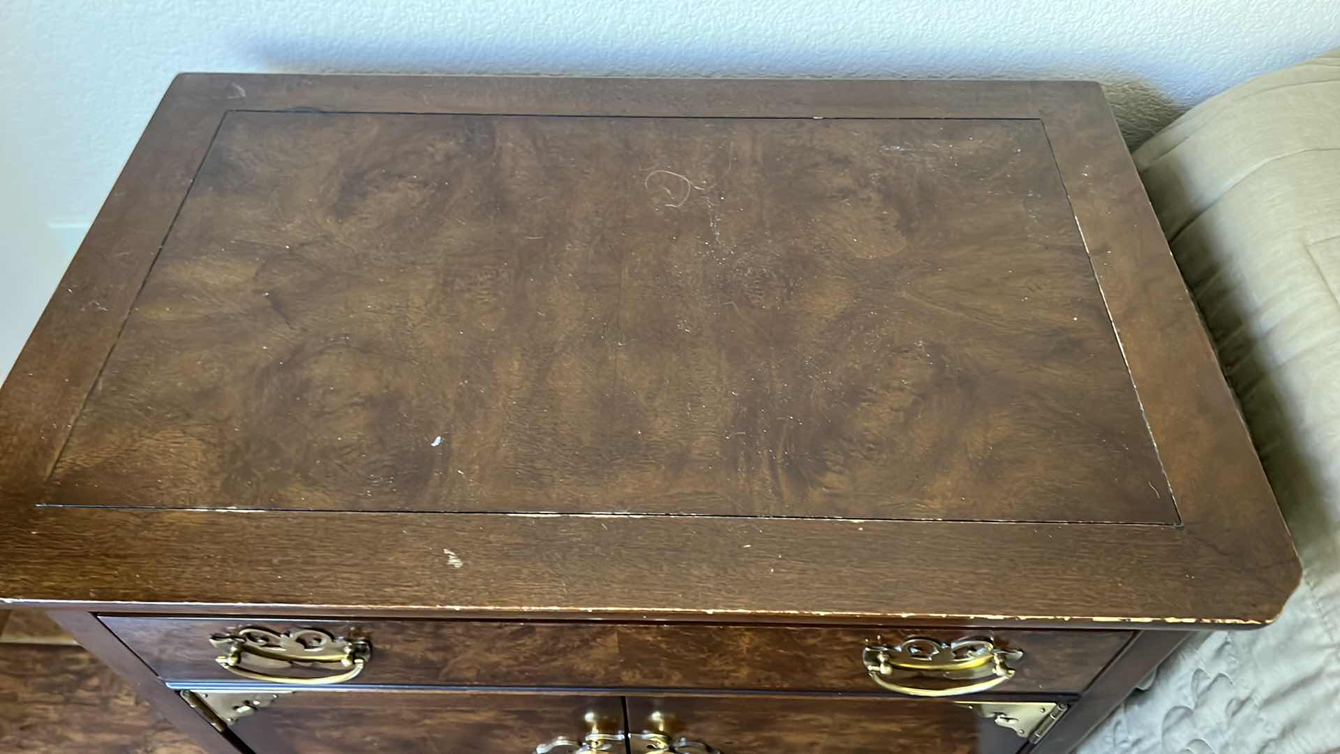 Photo 1 of VINTAGE HERITAGE MAHOGANY NIGHTSTAND W GOLD HARDWARE   27” x 17” H26”