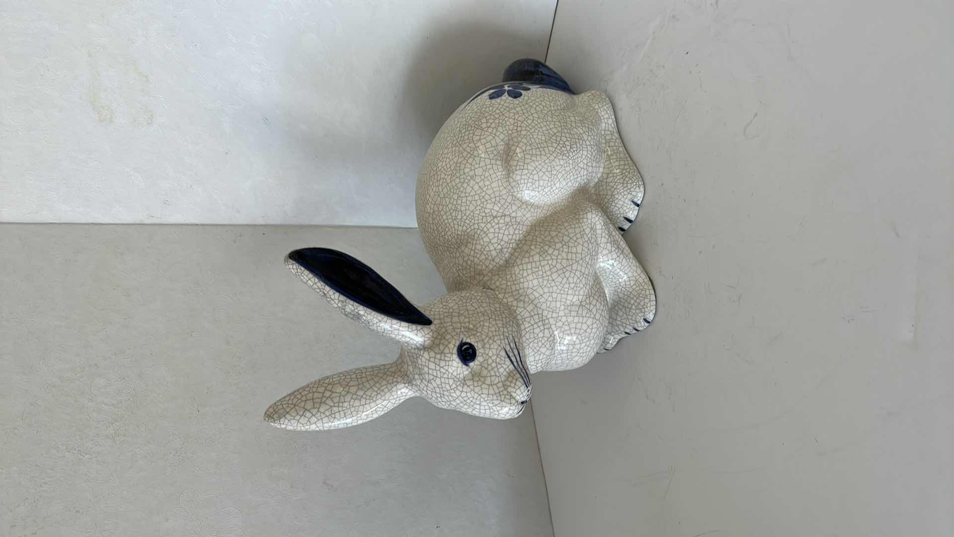 Photo 1 of 2- BLUE & WHITE PORCELAIN RABBITS