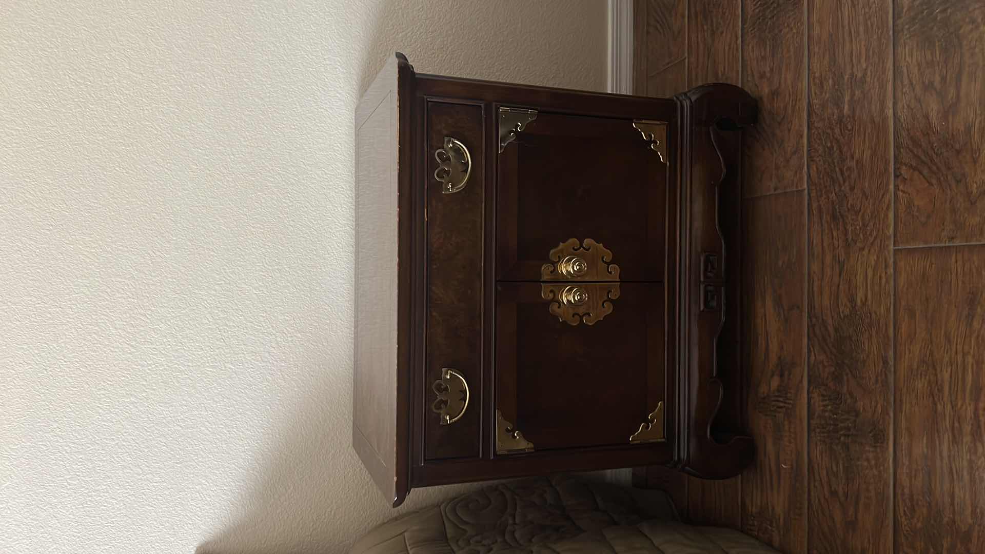 Photo 1 of VINTAGE HERITAGE MAHOGANY NIGHTSTAND W GOLD HARDWARE   27” x 17” H26”