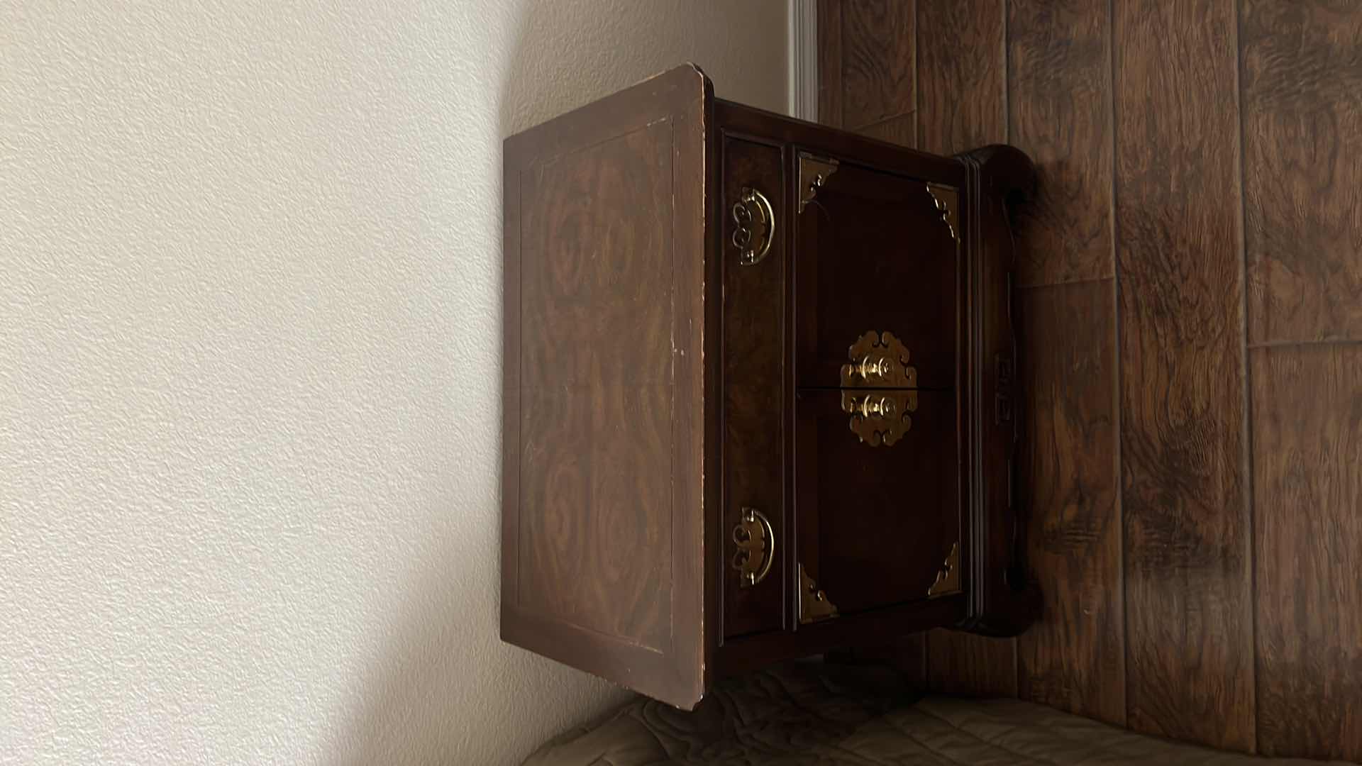 Photo 1 of VINTAGE HERITAGE MAHOGANY NIGHTSTAND W GOLD HARDWARE   27” x 17” H26”