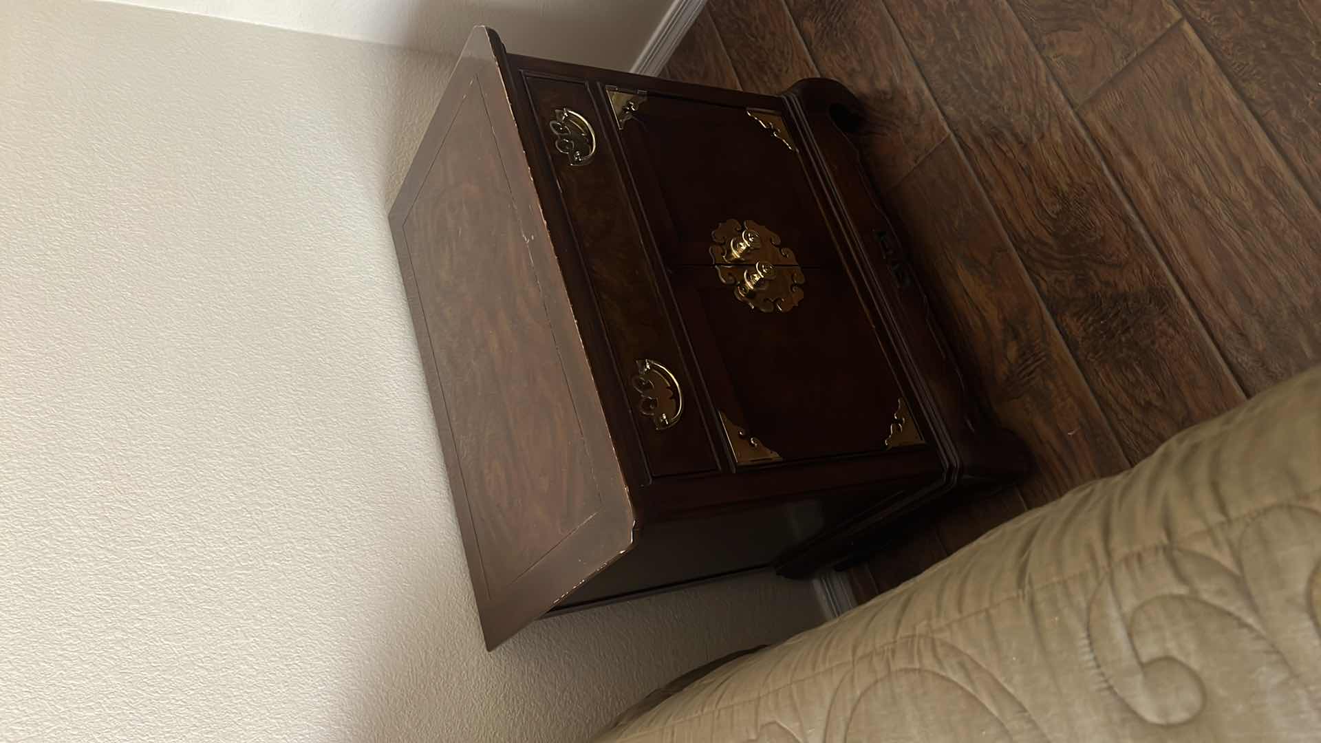 Photo 1 of VINTAGE HERITAGE MAHOGANY NIGHTSTAND W GOLD HARDWARE   27” x 17” H26”