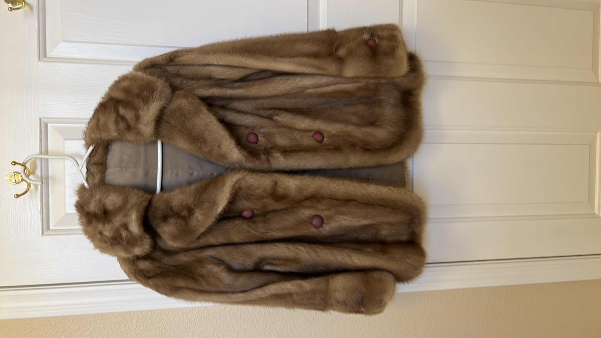 Photo 1 of EMBA PASTEL NATURAL BROWN MINK COAT (APPROX SIZE S-M)