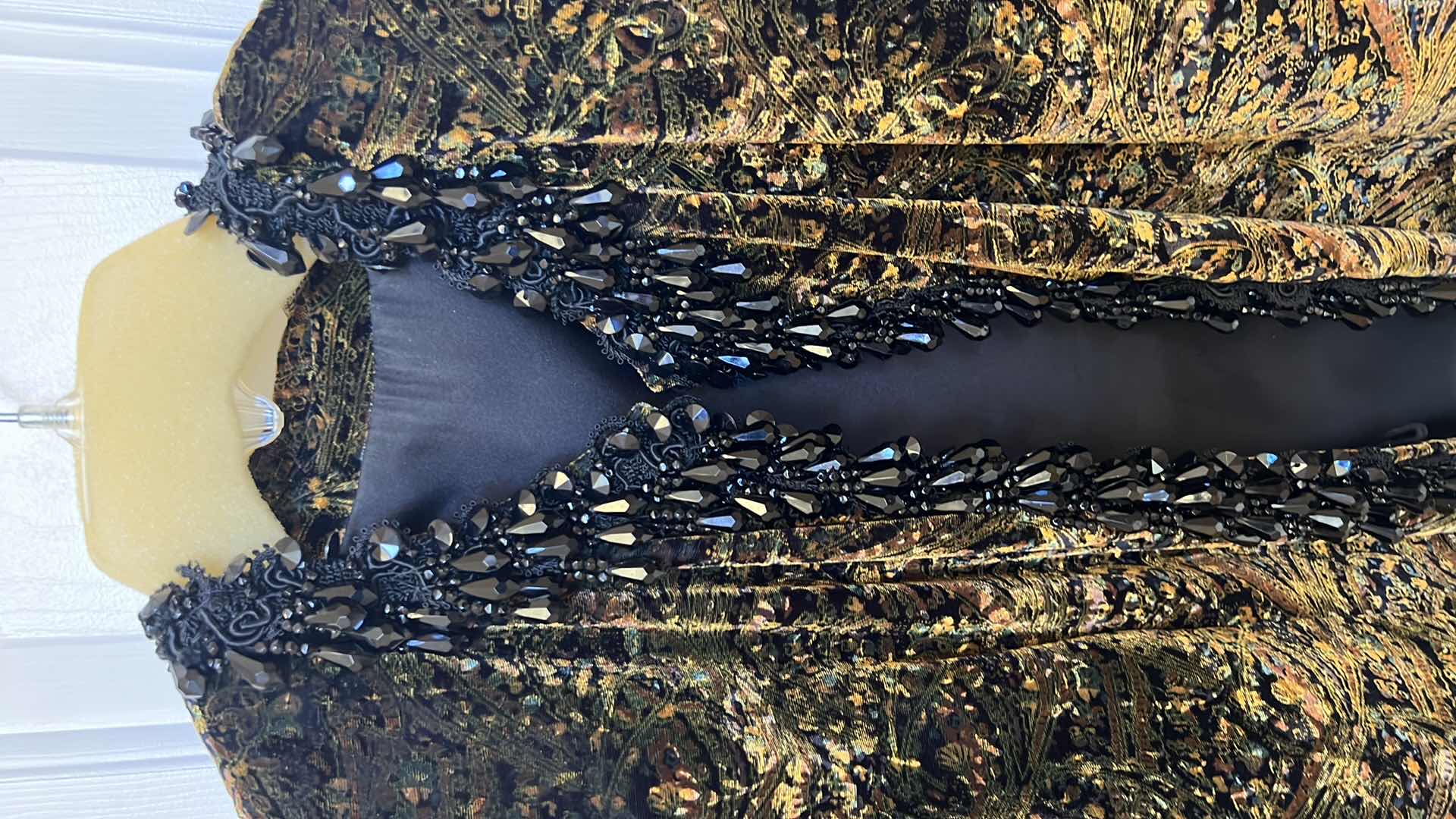 Photo 1 of LADIES CRUSHED VELOUR W BLACK BEADS SHORT JACKET (S-M)