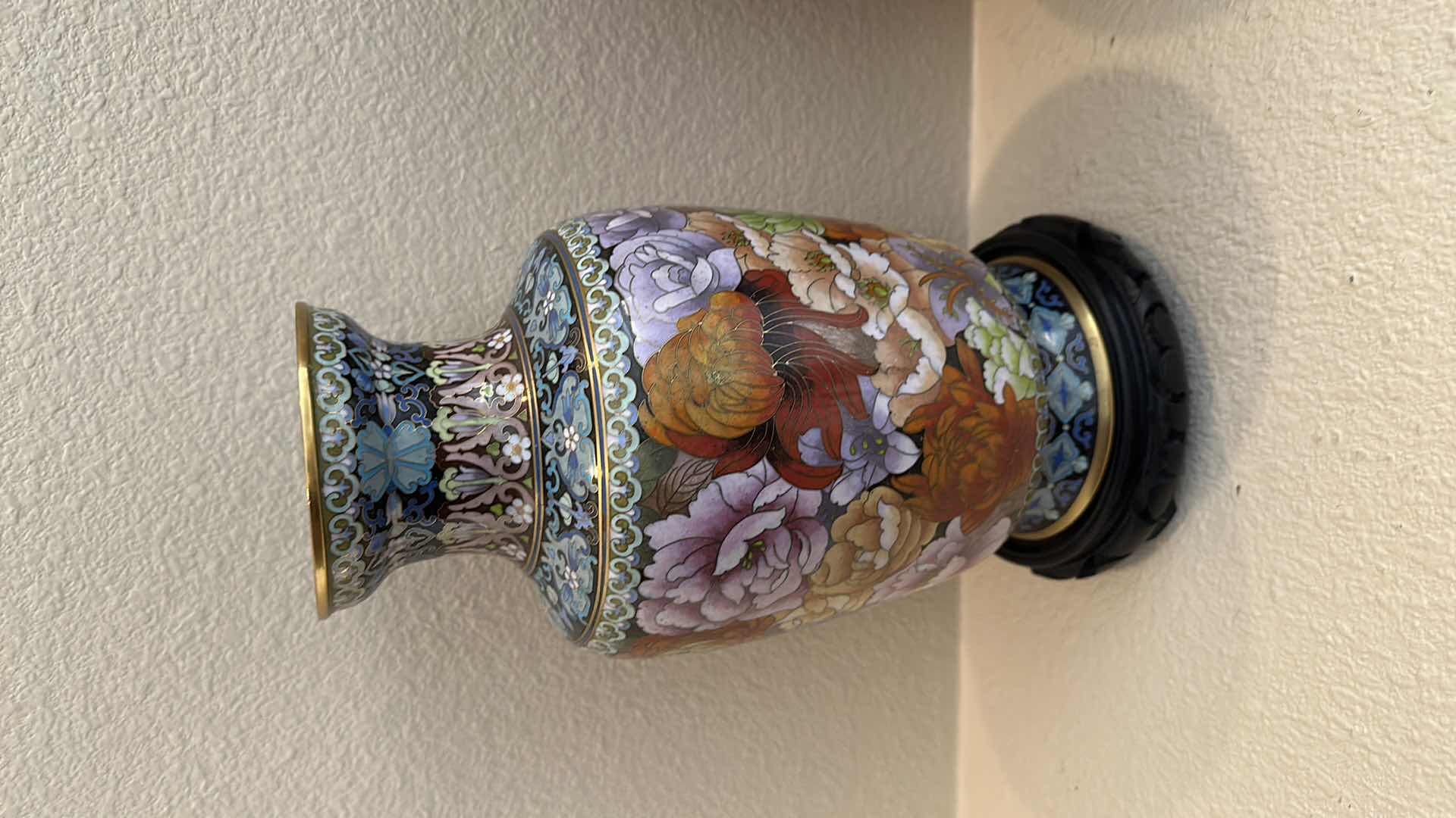 Photo 1 of PORCELAIN GINGER JAR & VASE ON WOOD STANDS