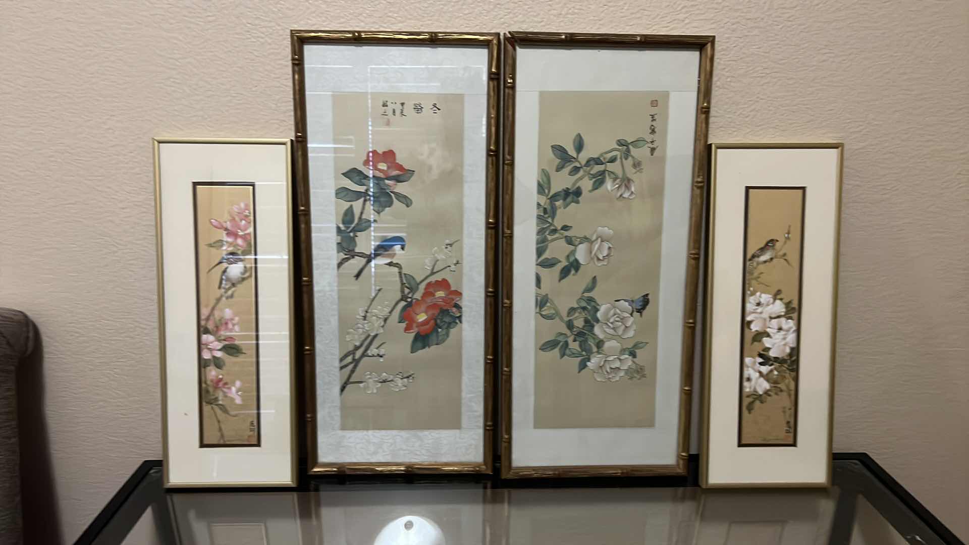 Photo 1 of 4-FLORAL FRAMED ARTWORKS
