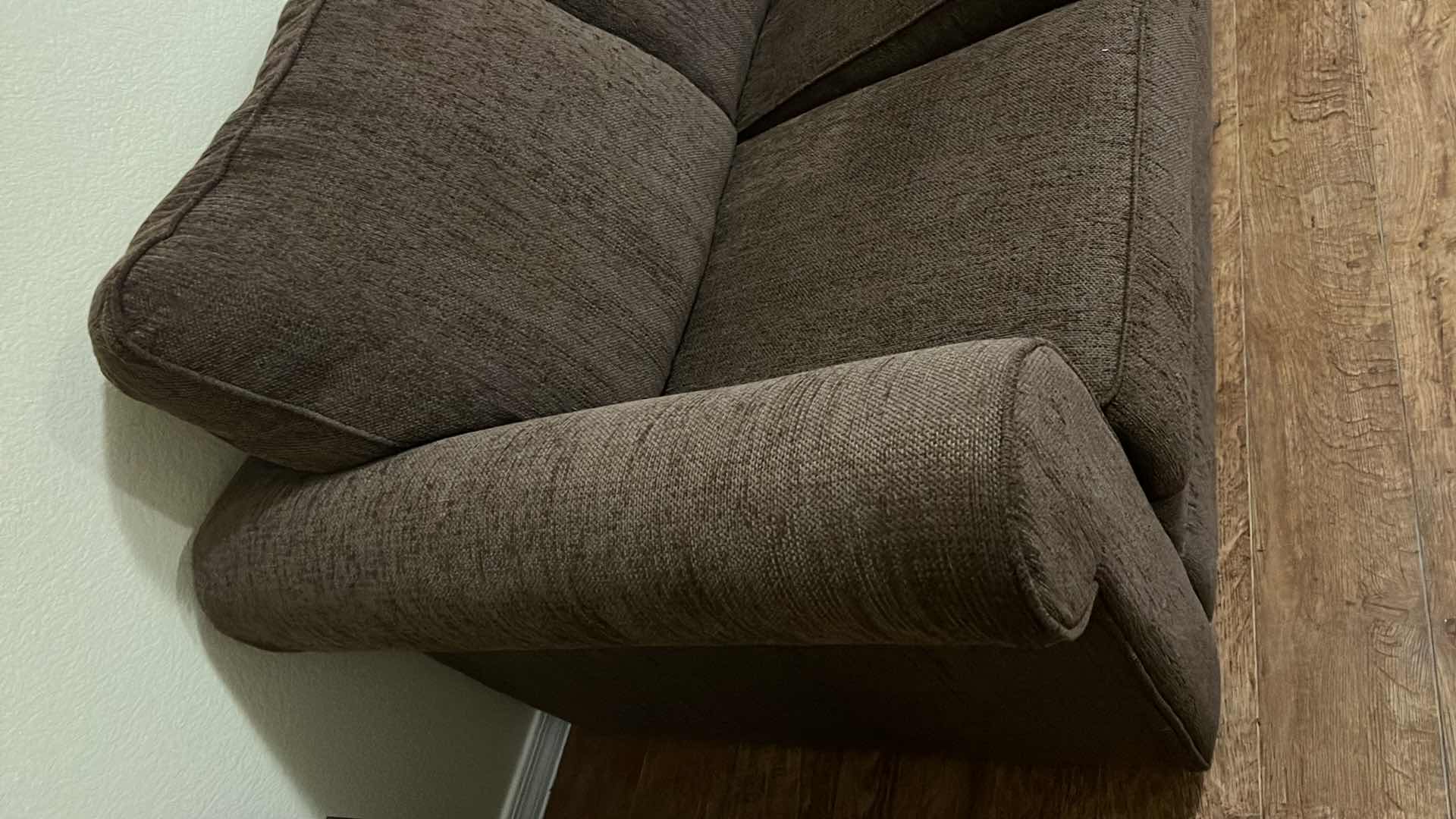 Photo 1 of BROWN UPHOLSTERED SLEEPER SOFA 85” x 36”