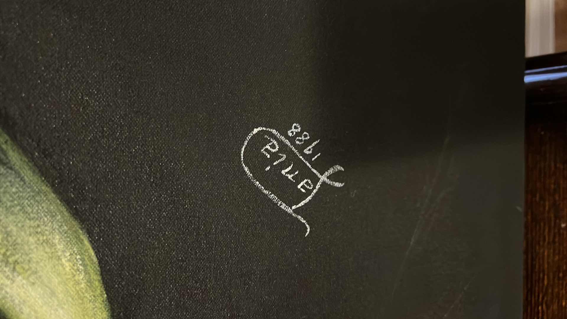 Photo 1 of CANVAS “BLACK BACKGROUND W BIRDS OF PARADISE FLOWERS OIL PAINTING -ARTIST SIGNED 36 x 62”