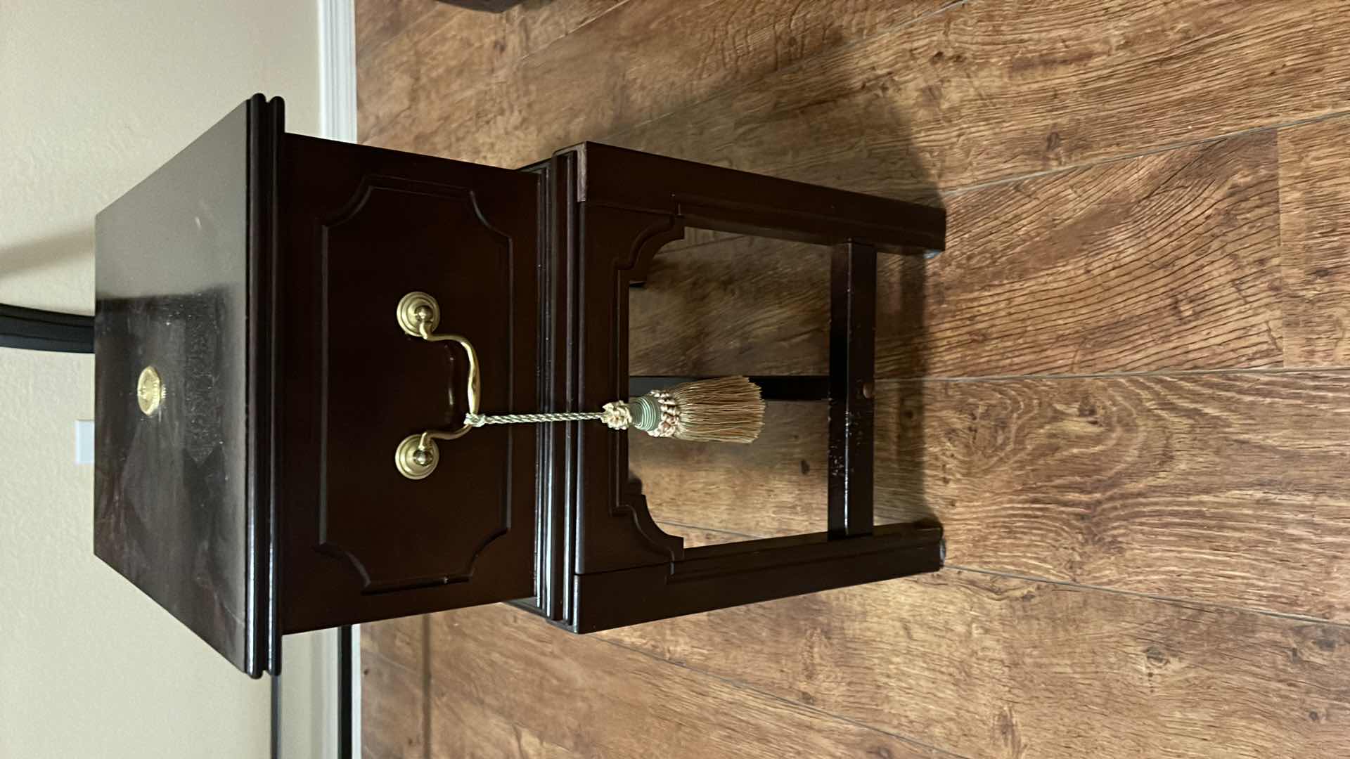 Photo 1 of MAHOGANY STORAGE CHEST ACCENT TABLE W BRASS TRIM 18” x 11” H22”