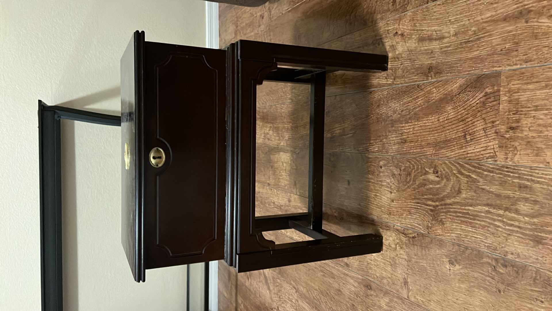 Photo 1 of MAHOGANY STORAGE CHEST ACCENT TABLE W BRASS TRIM 18” x 11” H22”