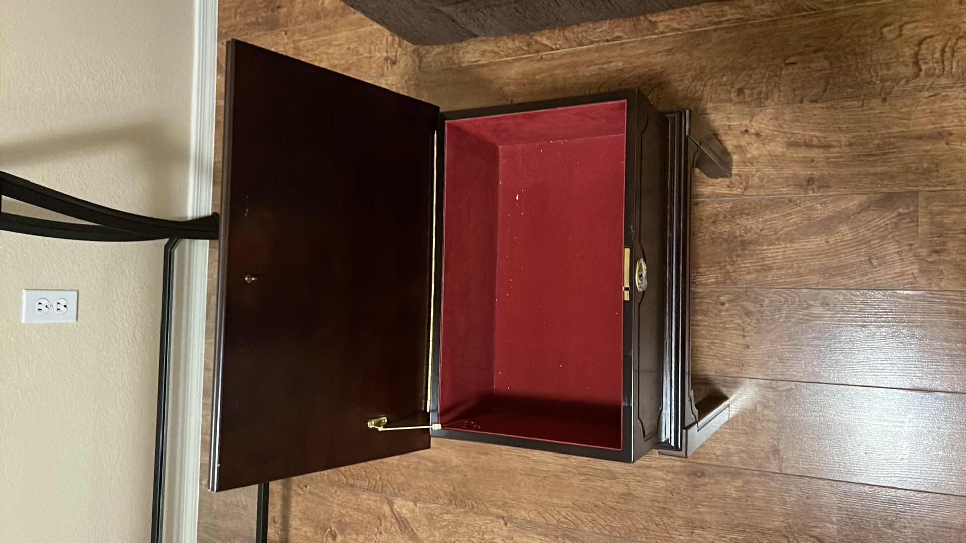 Photo 1 of MAHOGANY STORAGE CHEST ACCENT TABLE W BRASS TRIM 18” x 11” H22”