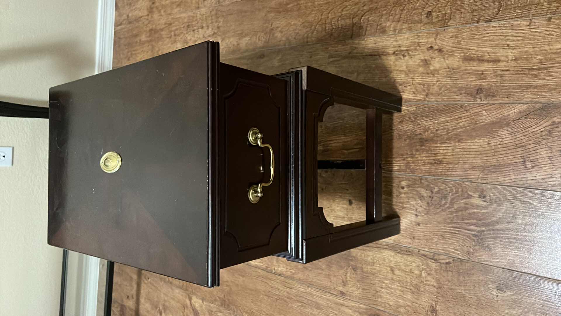 Photo 1 of MAHOGANY STORAGE CHEST ACCENT TABLE W BRASS TRIM 18” x 11” H22”