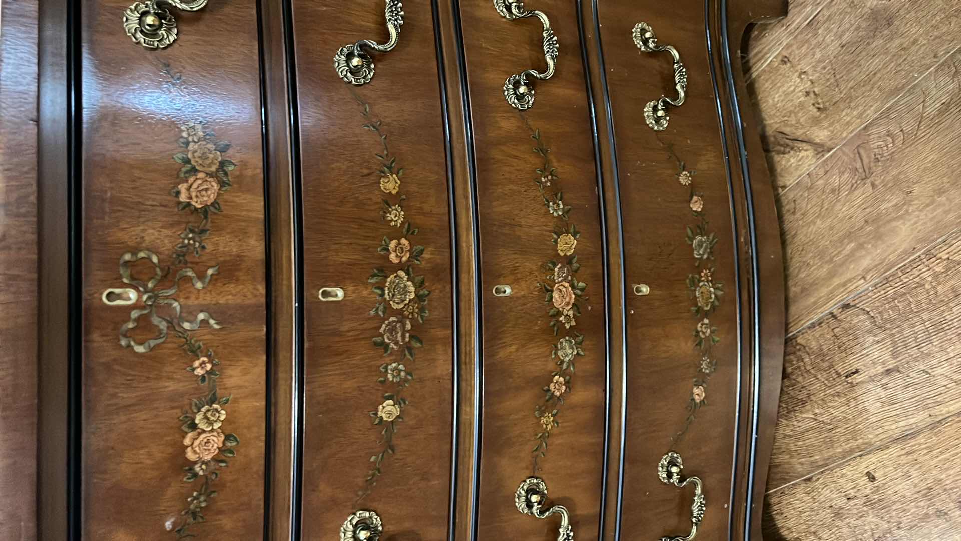 Photo 1 of VINTAGE DREXEL HERITAGE MAHOGANY FLORAL DESIGN DRESSER 35” x 19” H32”