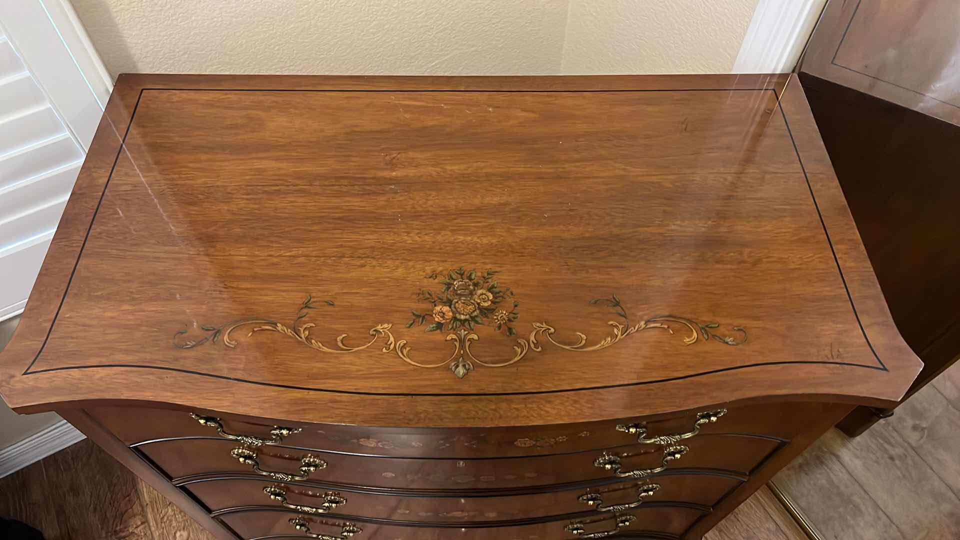 Photo 1 of VINTAGE DREXEL HERITAGE MAHOGANY FLORAL DESIGN DRESSER 35” x 19” H32”