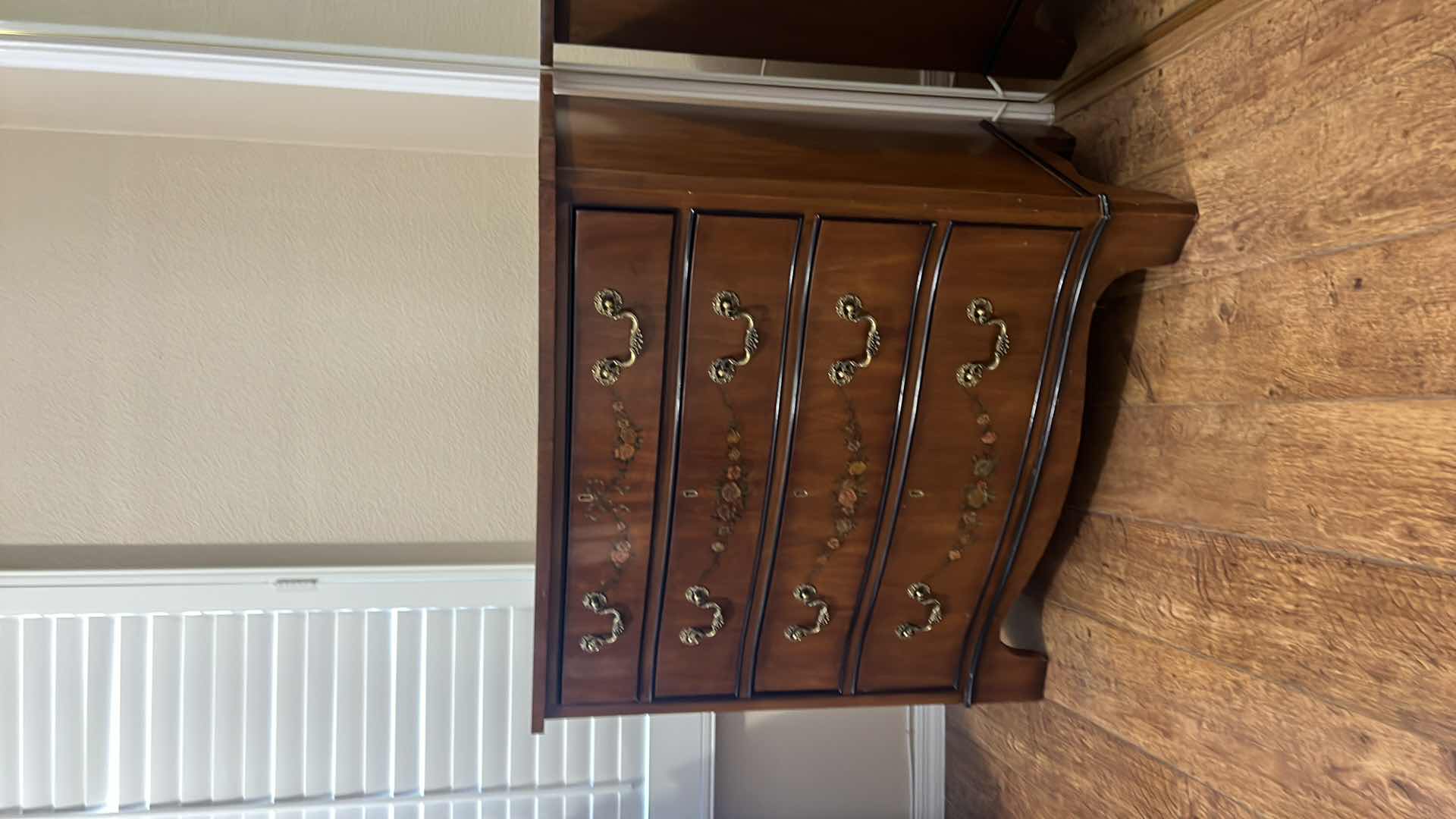 Photo 1 of VINTAGE DREXEL HERITAGE MAHOGANY FLORAL DESIGN DRESSER 35” x 19” H32”