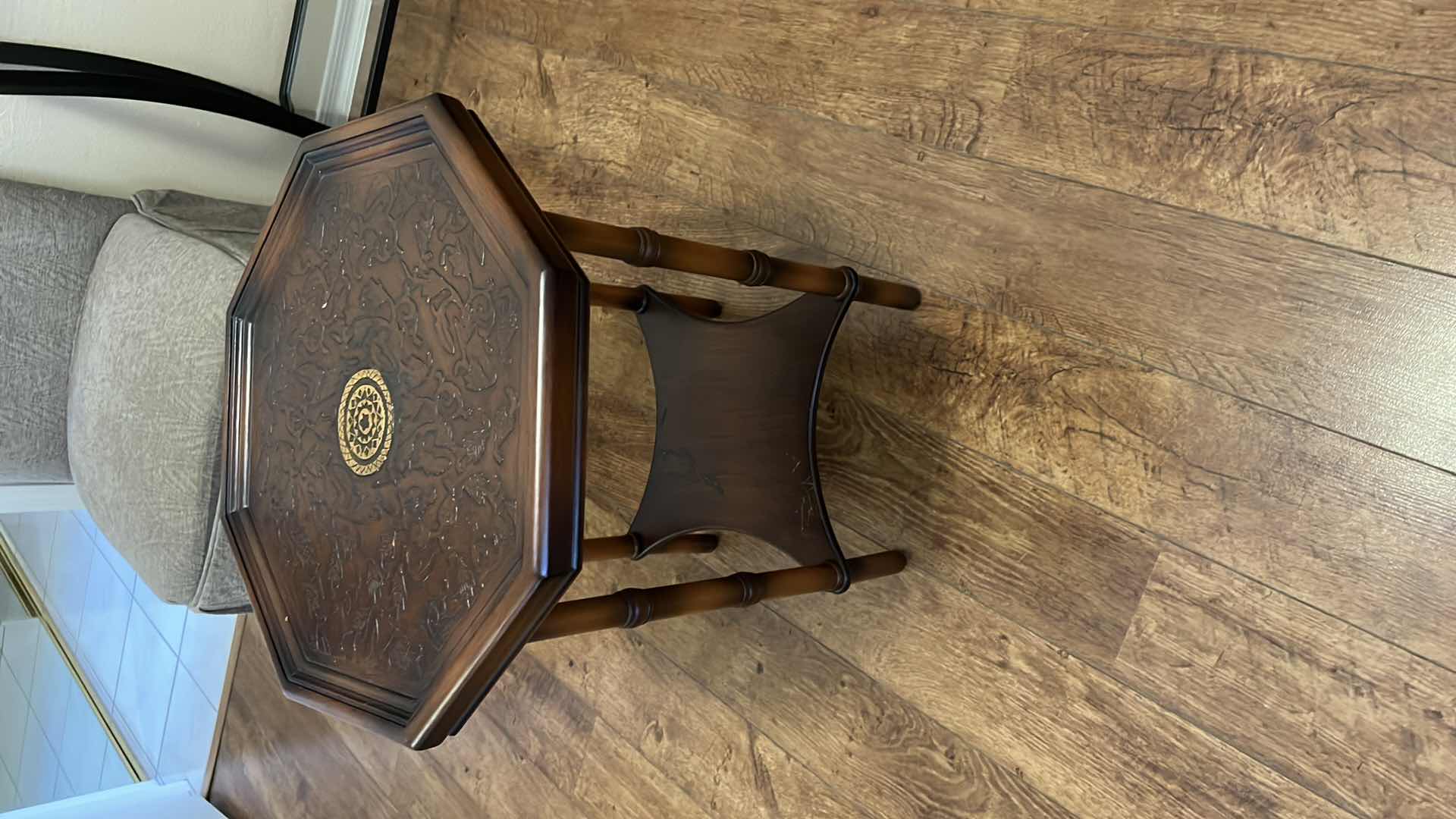 Photo 1 of VINTAGE WOOD ACCENT TABLE   21” x 21” H24”