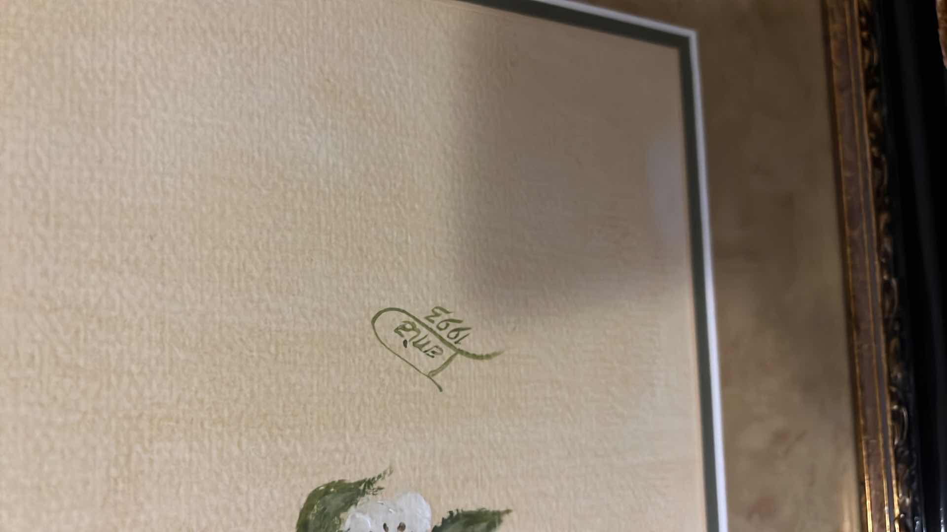 Photo 3 of HEAVY BLACK AND GOLD ORNATE FRAMED “GRAPES”OIL PAINTING ARTWORK-ARTIST SIGNED 30” x 36”