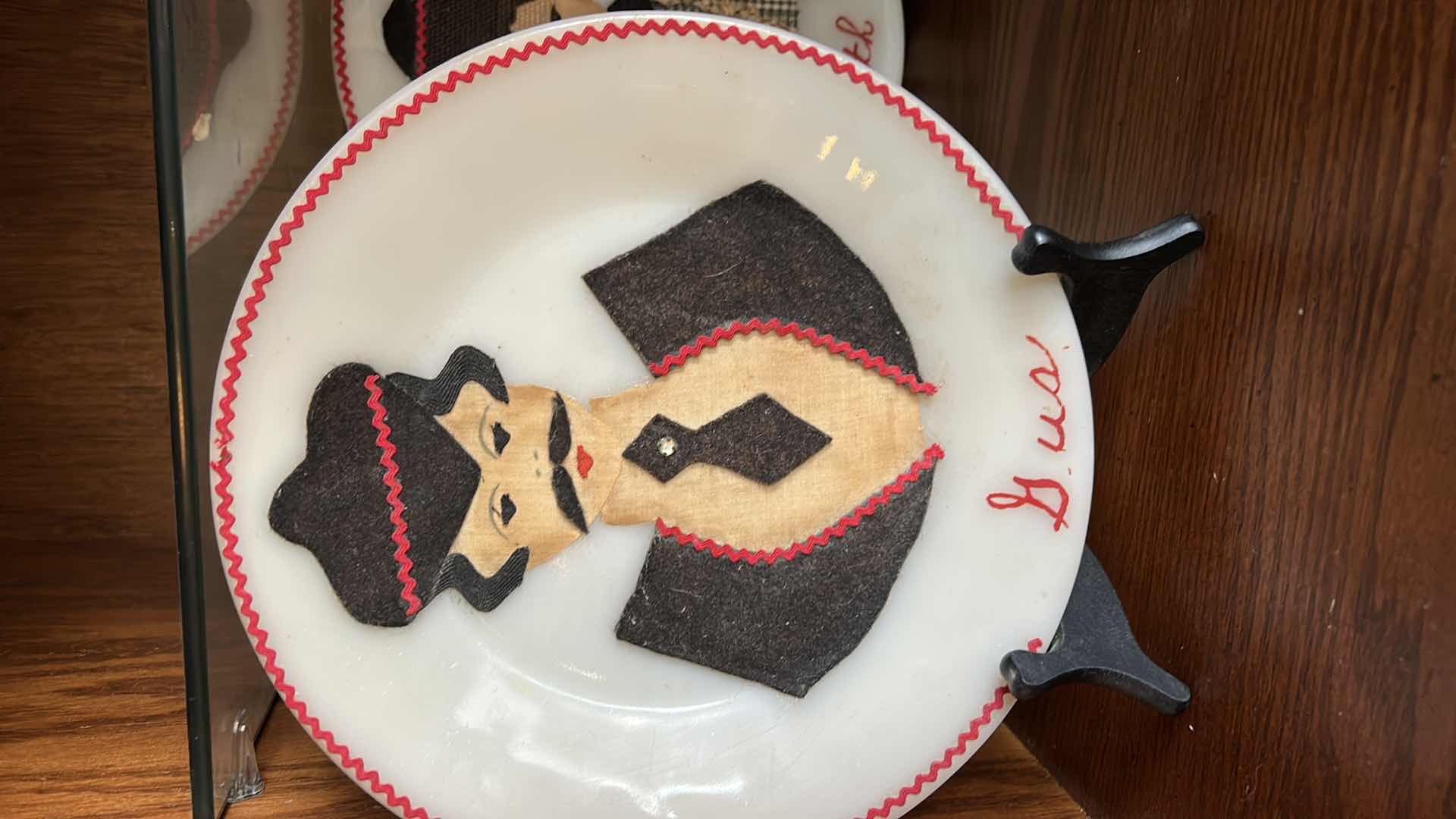 Photo 1 of  4 UNIQUE PLATES DECORATED WITH PLYWOOD AND FELT 9”