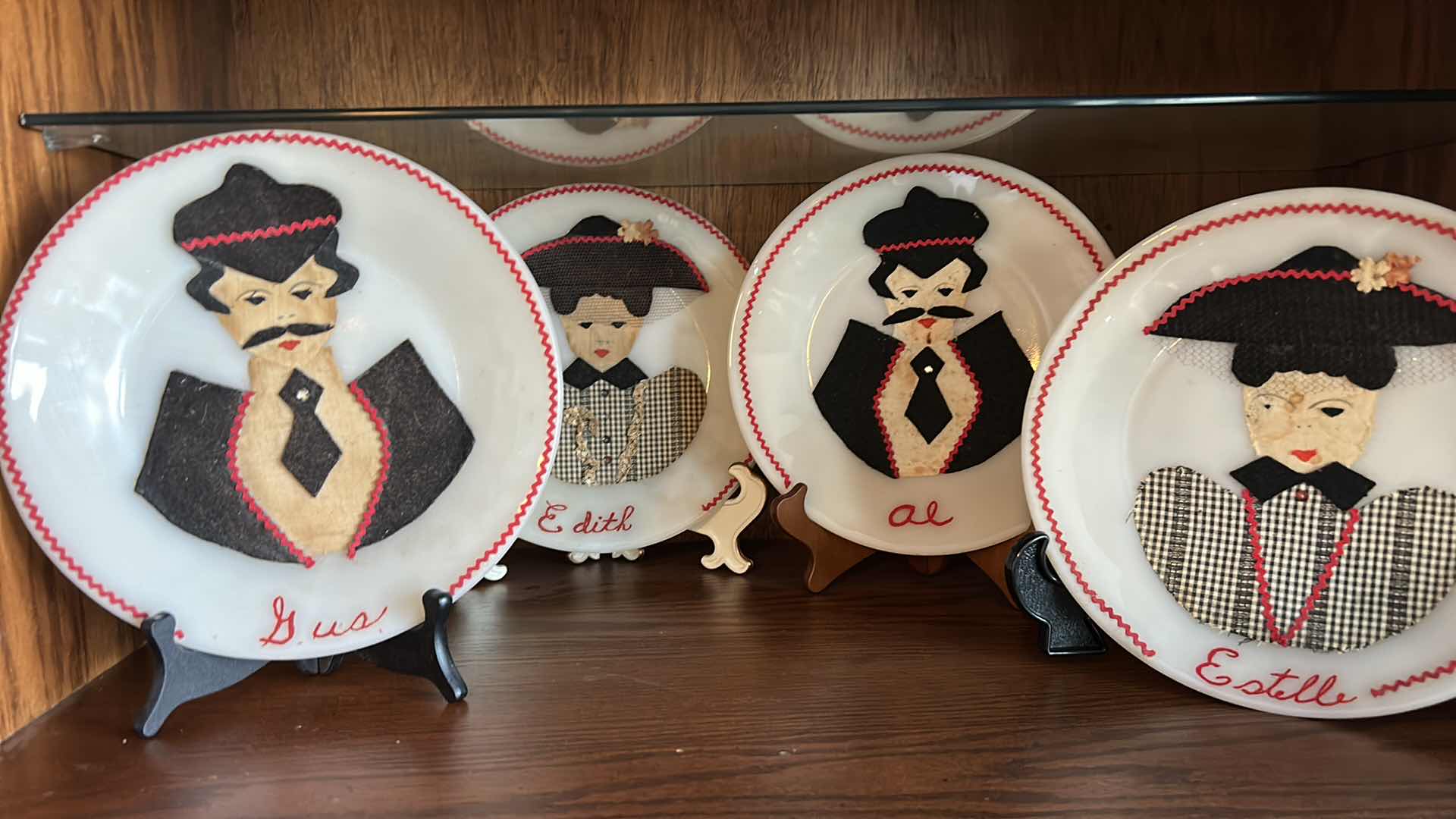 Photo 5 of  4 UNIQUE PLATES DECORATED WITH PLYWOOD AND FELT 9”