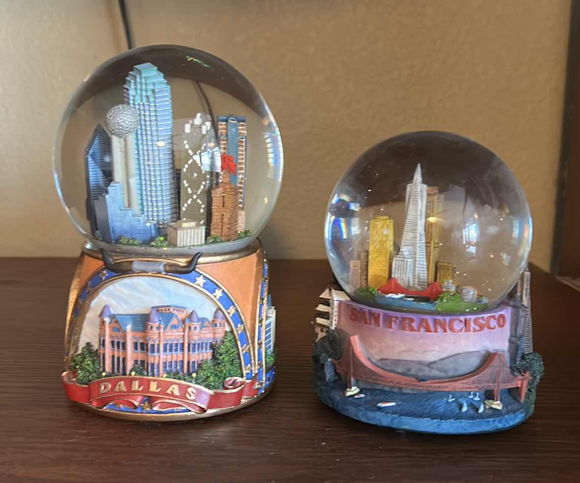 Photo 1 of 2 MUSICAL SNOW GLOBES - DALLAS AND SAN FRANCISCO