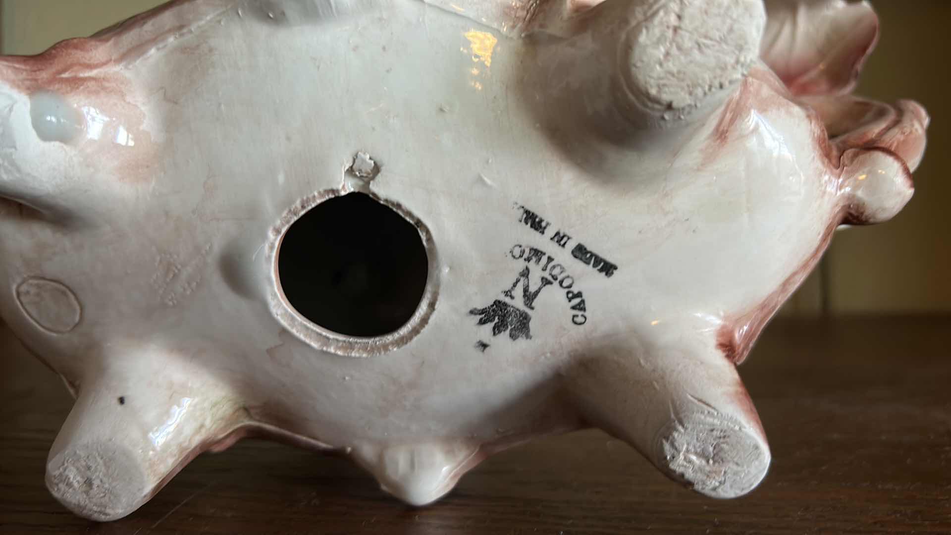 Photo 1 of  CAPODIMONTE LARGE ROSE CENTERPIECE H8.5”