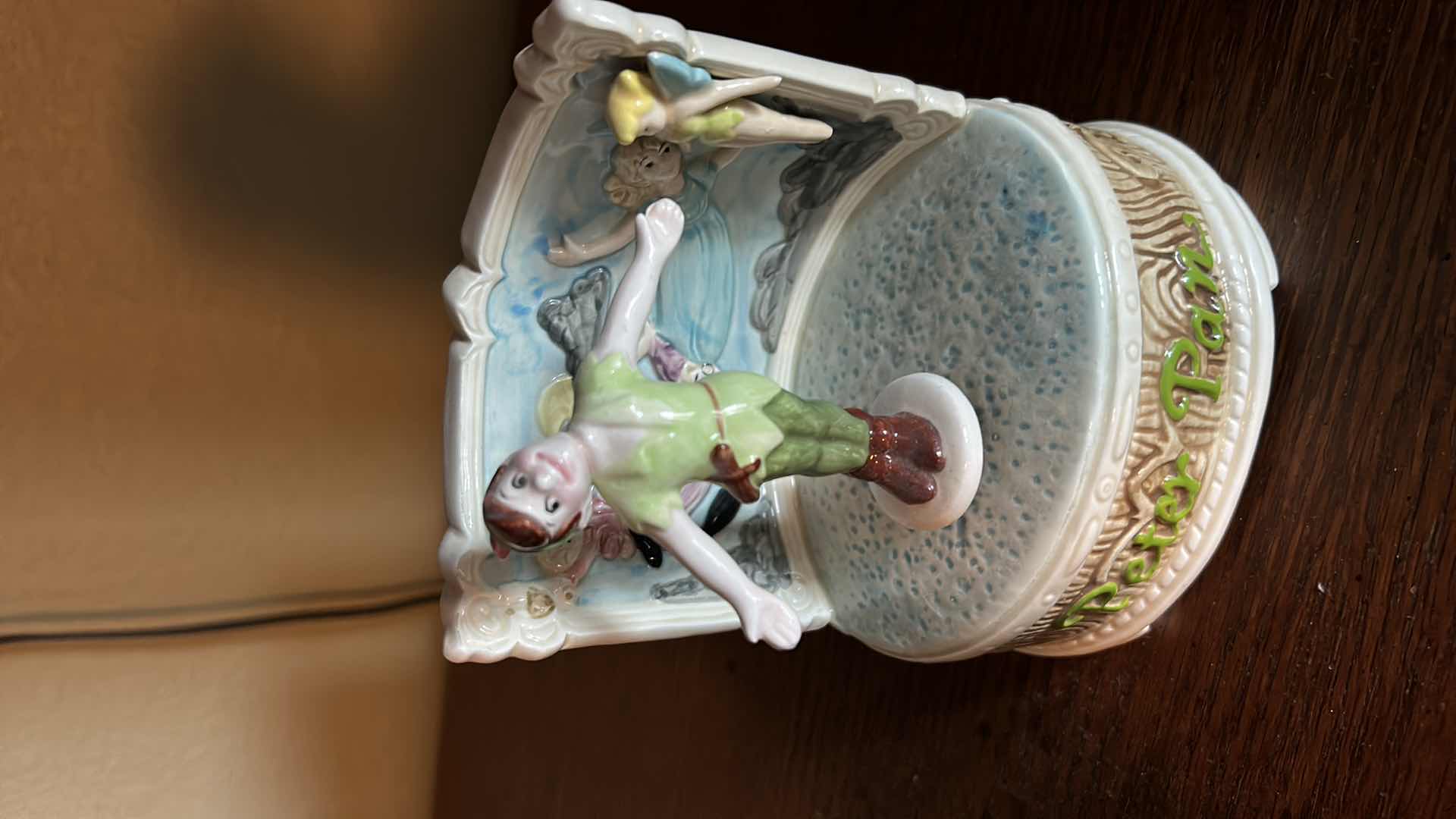 Photo 1 of COLLECTIBLE - THE WALT DISNEY COMPANY, HAND PAINTED PETER PAN "YOU CAN FLY" MUSIC BOX