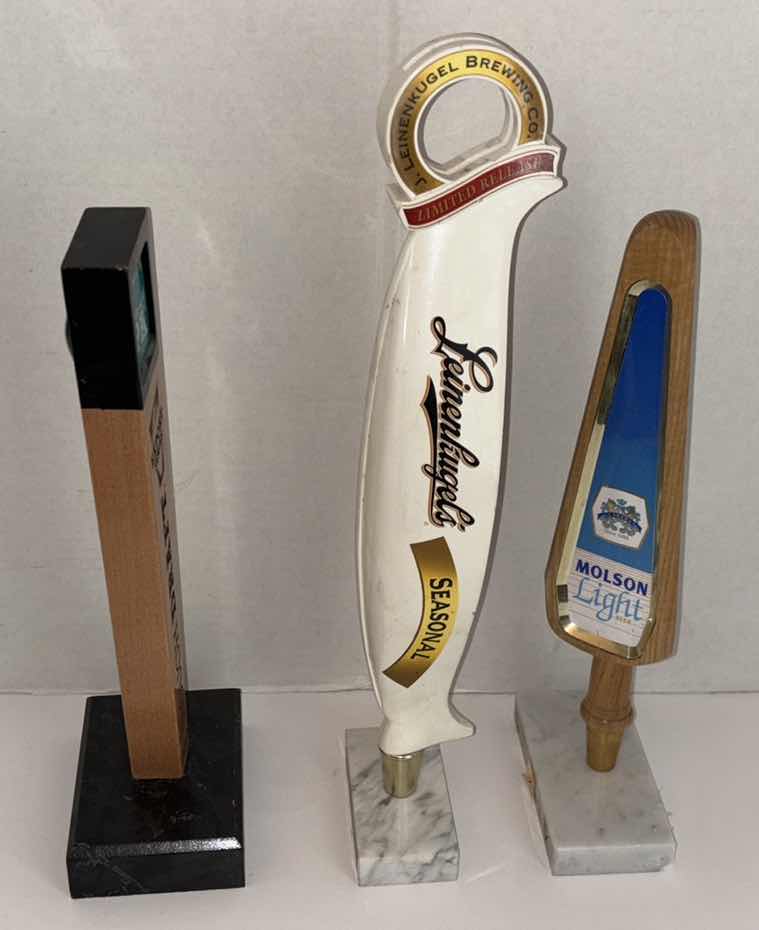 Photo 1 of J LEINENKUGEL’S BREWING CO, MOLSON LIGHT & ALASKAN BREWING CO TAP HANDLES
