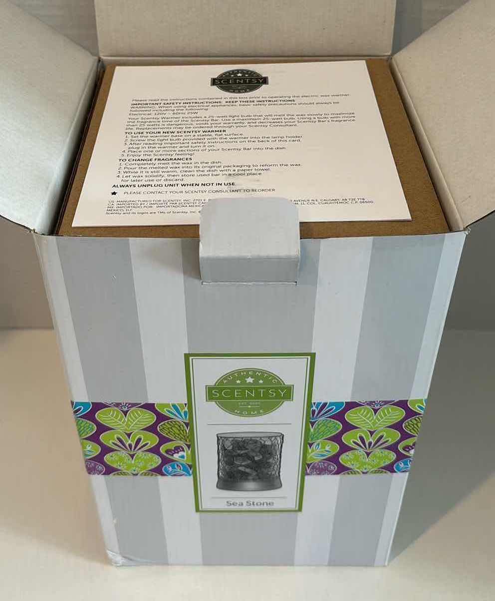 Photo 3 of NEW SCENTSY “SEA STONE ” WAX WARMER BASE, WARMER DISH & 25 WATT BULB