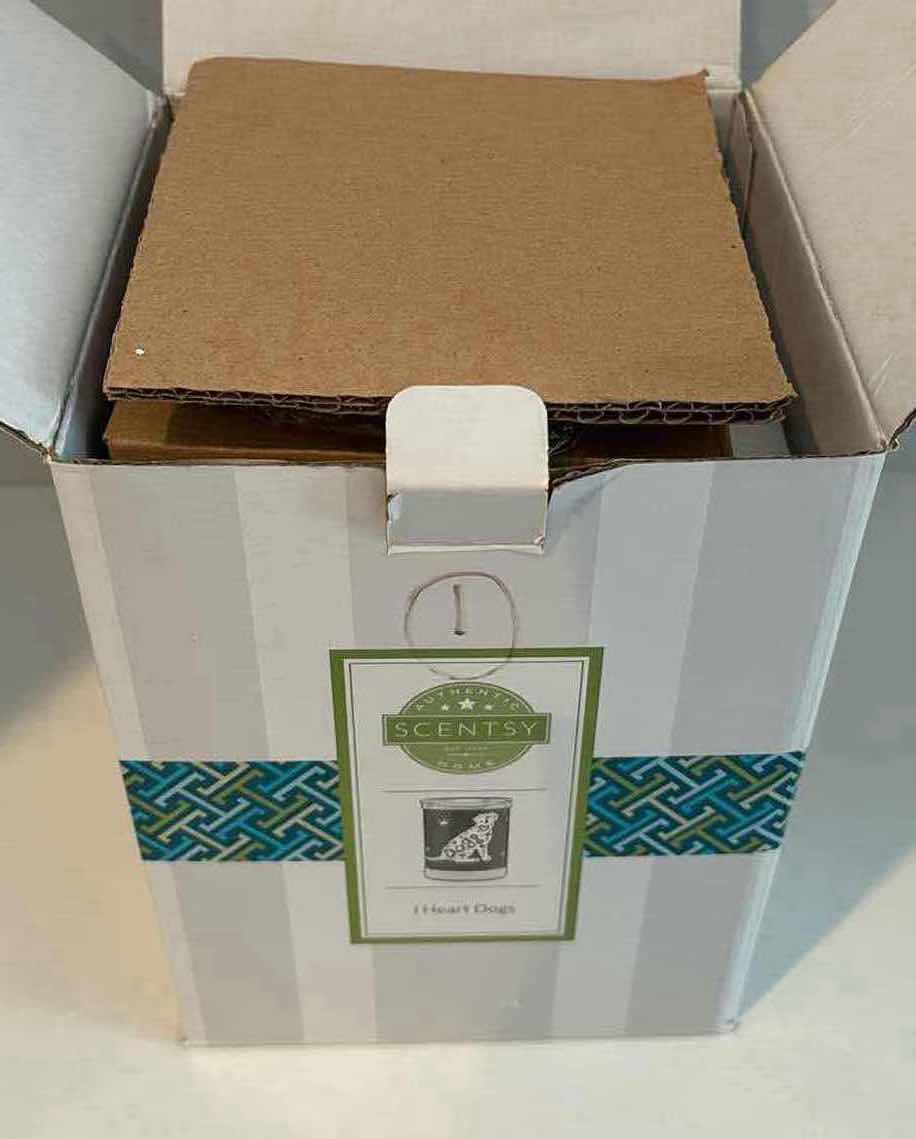 Photo 1 of SCENTSY “I HEART DOGS” WAX WARMER SHADE, TRIVET, WARMER DISH & 25 WATT BULB