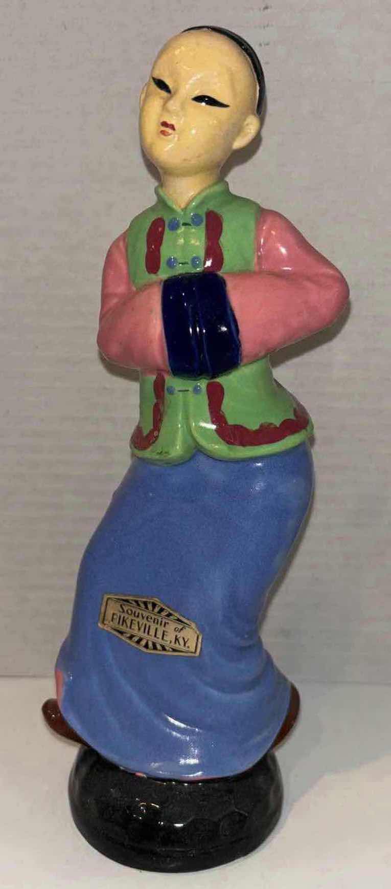 Photo 1 of ANTIQUE OCCUPIED JAPAN PORCELAIN ORIENTAL MEN AND WOMEN FIGURINES (TALLEST 9.75”)