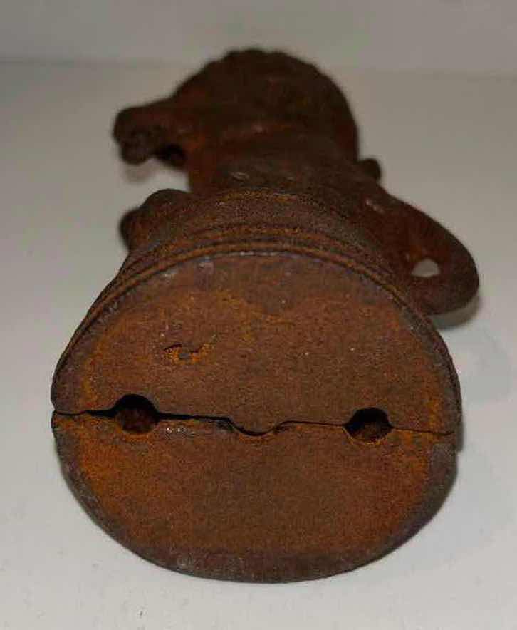 Photo 1 of ANTIQUE CAST IRON 5.25” CIRCUS LION COIN BANK