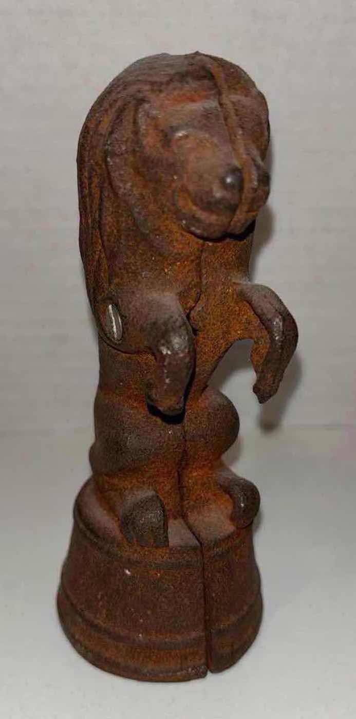 Photo 1 of ANTIQUE CAST IRON 5.25” CIRCUS LION COIN BANK
