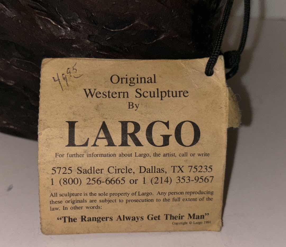 Photo 1 of 12.5” ORIGINAL WESTERN SCULPTURE BY LARGO, TECUMSEH SHAWNEE CHIEF 1812