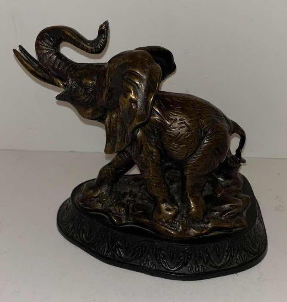 Photo 3 of BRONZED ELEPHANT STATUE 6”x 9.5” H8”